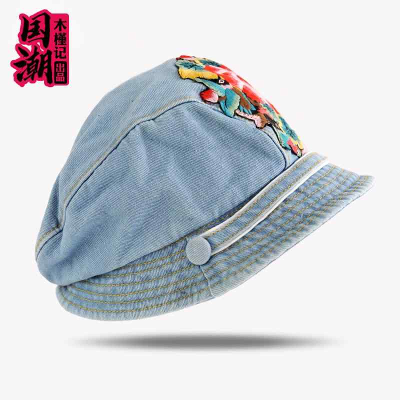 レディース 秋 おしゃれ 帽子 女性 チャイナ風 刺繍 花 バケットハット カウボーイ パイル 春夏 日焼け防止 エスニック