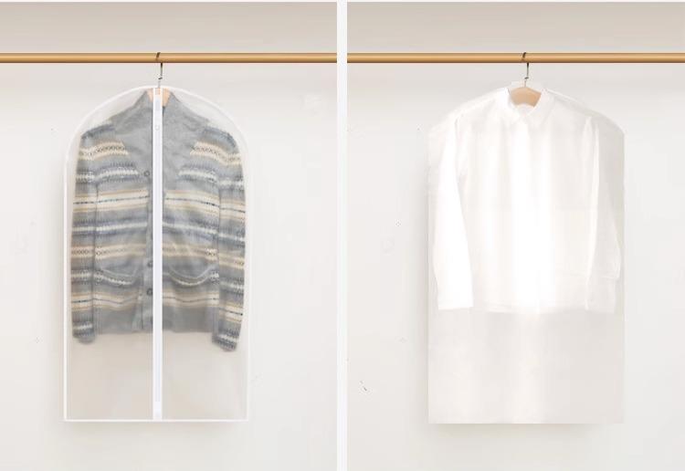 衣架 - 防虫 衣類カバー 洋服 ぶら下げ バッグ ワードローブ 家庭用 コート ほこり除け 衣替え スーツ クローク 無地 防水 防塵 ジャケット 整理 収納 ジッパー