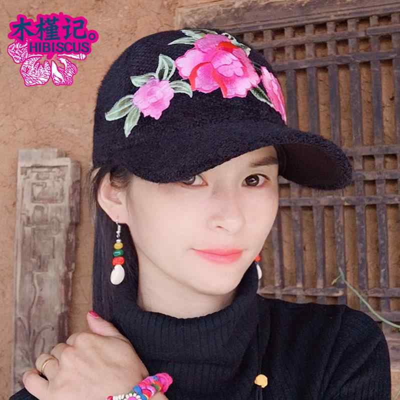 キャップ レディース おしゃれ 帽子 秋 カジュアル 春 冬 エスニック 女性用 刺繍 花柄 つば 多用途 暖かい 豪華
