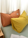 枕カバー 綿 100 おしゃれ シンプル 48×74cm 大きめ 2枚 セット 筒状 洗える 無地 チェック オレンジ グレー グリーン