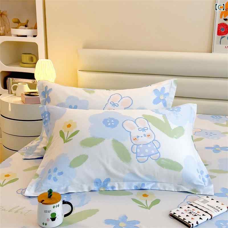 枕カバー 綿 100 かわいい キッズ 48×74cm 大きめ 筒状 洗える 2枚 セット キリン ...