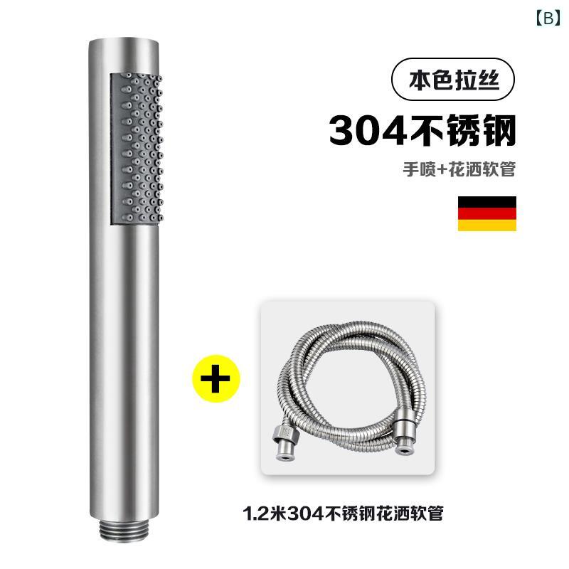 シャワーヘッド ホース付き ホルダー セット 家庭 浴室 高圧 スリム 汎用接続口 目詰まりしにくい 錆びにくい ステンレス シリコン ラウンド おしゃれ シンプル モダン