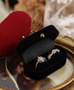 指輪 ケース 小さい アクセサリー スタンド リング 結婚 ボックス プロポーズ ギフト レトロ イヤリング 撮影 展示会 小道具 赤 黒 緑