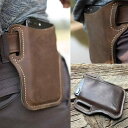 ウエストポーチ メンズ 革 おしゃれ ベルトバッグ トップレイヤー 携帯電話 縦型 バックル 多機能 PU 屋外 作業 ブラウン ブラック レトロ 小さめ(4)