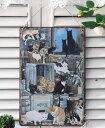 ブリキ看板 レトロ 絵画 アートボード インテリア 装飾 壁掛け リビング ガレージ 雑貨 プレート 猫 花 アニマル かわいい ガーデニング 鉄 20×30cm素材：鉄形: 長方形