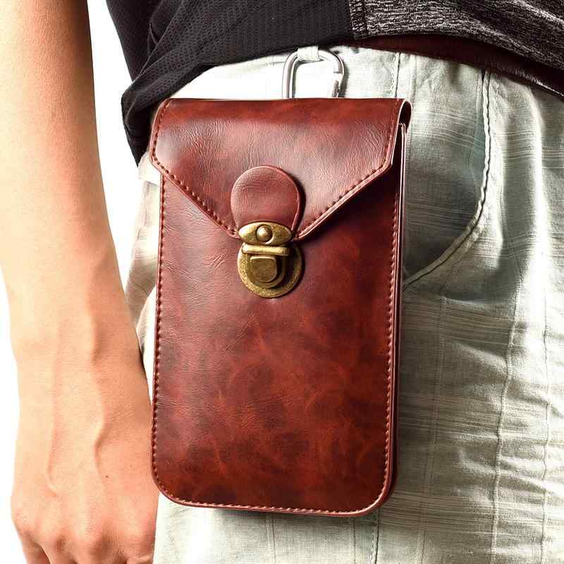 ウエストポーチ メンズ 革 おしゃれ ベルトバッグ 携帯電話 多機能 吊り下げ 工事 現場 ブラウン ブラック イエロー フック カバー式 スポーツ レジャー