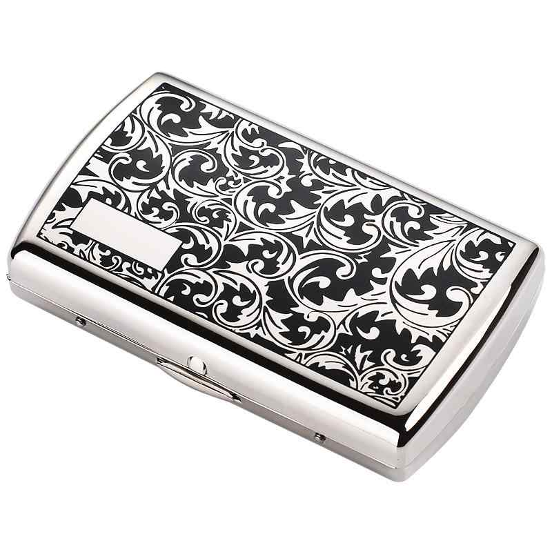 シガレットケース おしゃれ 12本 メンズ 超薄型 耐圧 つぶれ防止 コンパクト 携帯用 銅 レトロ 唐草模様 ゼブラ柄 黒 プレゼント 誕生日