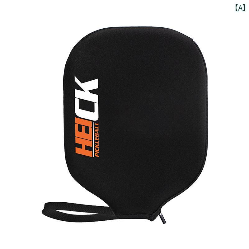 ピックル ボール 道具 ラケット パドルカバー 卓球 スポーツ用品 ハンドストラップ 持ち運び 保護 落下 傷防止 防水 耐摩耗性 ジッパー 着脱簡単 シンプル 英字ロゴ 黒(4.0)