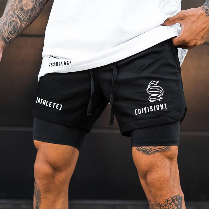 ショートパンツ メンズ スポーツ 短パン 重ね着風 ジム 筋トレ フィットネス バスケ トレーニング スク..