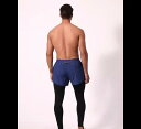 ショートパンツ メンズ スポーツ 短パン 重ね着風 9分丈 スパッツ ジム 筋トレ トレーニング ヨガ 速乾 シンプル バックポケット 黒 青 灰緑