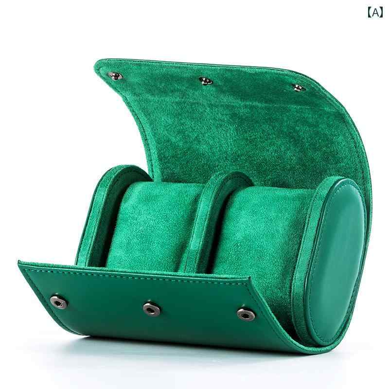 時計 収納ケース 2本 3本 保護 耐久性 耐衝撃 レザー ハード インテリア ディスプレイ 旅行 出張 プレゼント おしゃれ シンプル 青 緑 グレー