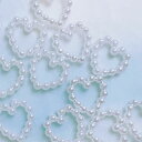 ネイル パーツ アクセサリー 10個 8mm ジェル デコレーション セルフ レジン ハンドメイド 立体 素材 かわいい パール ハート 白