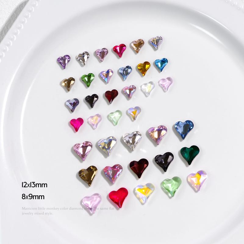 ネイル パーツ アクセサリー キラキラ 小さめ ジェル デコレーション セルフ レジン ハンドメイド 立体 素材 かわいい ハート クリア シンプル 黒 白 赤