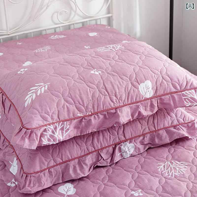 枕カバー 洗える 48*74cm コットン 100％ キルティング 中綿 ピロケース 大人 通気性 柔らかい 毛玉に..