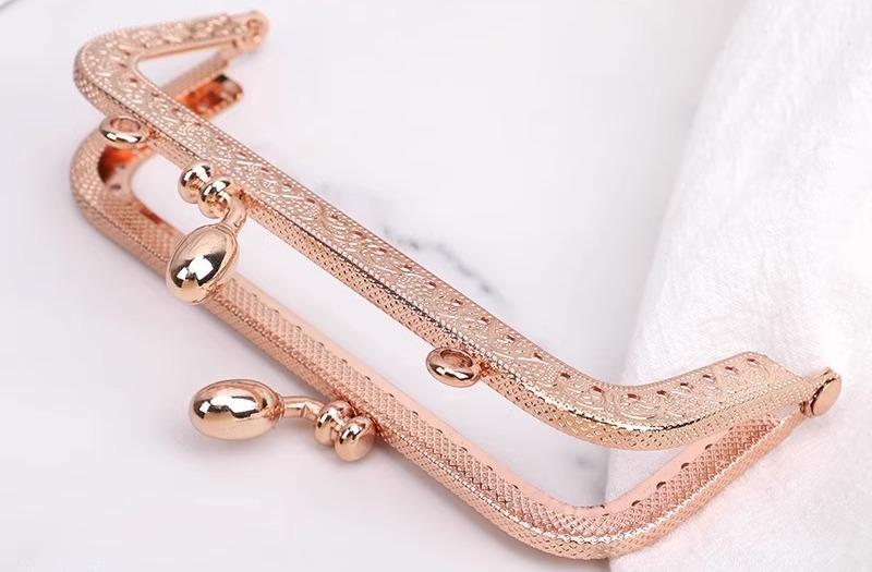 がま口 口金 縫い付けタイプ バッグ 小銭入れ ハンドメイド 素材 合金 メッキ 角型 丸カン 防錆 耐食 ..