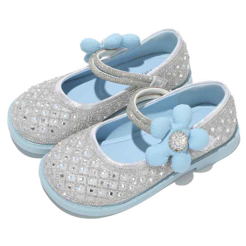 キラキラ パンプス かわいい 女の子 発表会 子ども 靴 フォーマル 柔らかい フラット シューズ 面ファスナー ストラップ 滑りにくい 結婚式 ピンク シルバ...