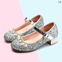 発表会 靴 女の子 子ども フォーマル プリンセス キラキラ かわいい パンプス サンダル キッズ PU レザー 太ヒール 安定 歩きやすい パフォーマンス 面...