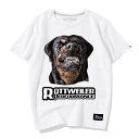 プリント 犬Tシャツ メンズ レディース 半袖 おしゃれ カジュアル ゆったり 大きいサイズ 子供用 ファミリー ロットワイラー 男女兼用 カップル 綿 ラウンドネック 夏 ブラック レッド グレートップス