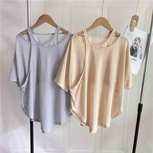 ヨガウェア トップス カップ付き 半袖 Tシャツ ブラトップ おしゃれ レディース 重ね着風 吸汗 速乾 通気性 さらさら ゆったり ストレッチ 薄手 ラウンドネック アシンメトリー ピラティス スポーツ ジム フィットネス イエロー ホワイト グレー ヨガウェア トップス カップ付き 半袖 Tシャツ ブラトップ おしゃれ レディース 重ね着風 吸汗 速乾 通気性 さらさら ゆったり ストレッチ 薄手 ラウンドネック アシンメトリー ピラティス スポーツ ジム フィットネス イエロー ホワイト グレー