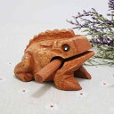 カエル ギロ 楽器 おもちゃ 木魚 木製 手彫り 無垢材 バチ セット ミニサイズ ポータブル タイ 工芸品 かわいい インテリア 子供