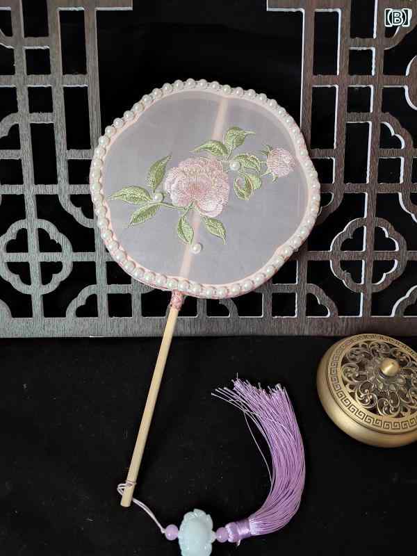 団扇 刺繍 アンティーク 両面 片面 レトロ 中国風 ダンス 韓服 キャットウォーク ...