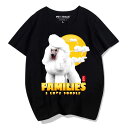 犬柄 tシャツ 新しい 半袖 夏 メンズ プードル ルーズ 通気性 耐摩耗 コットン カジュアル ラウンドネック レディース 黒 白 赤