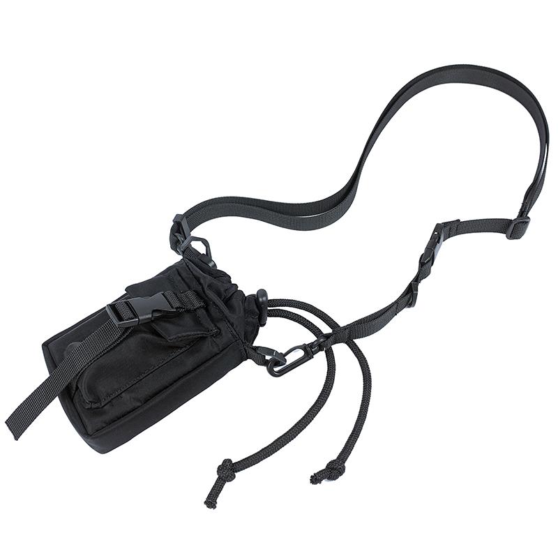 ウォレット ショルダー メンズ ナイロン 小さめ 巾着 ポケット 長さ調節可能 フック バックル スマホ ..