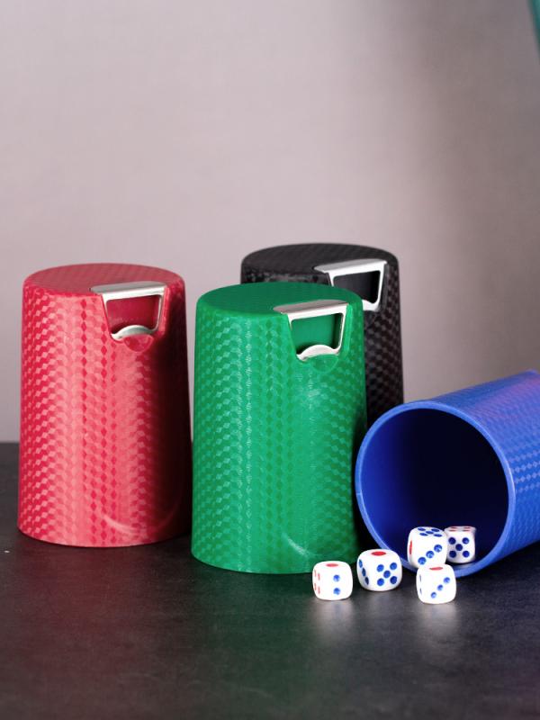 さいころ おもちゃ ゲーム 栓抜き 多機能 家庭用 バー パーティー 便利 シンプル 無地 おしゃれ カップ セット 屋台 シェイキング グリーン ブルー レッド 6個