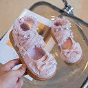 ロリータ 靴 女の子 子供 春秋 ラウンドトゥ 滑りにくい 履きやすい 面ファスナー リボン パール クロスバックス 発表会 入学式 かわいい ピンク アイボリー(4)