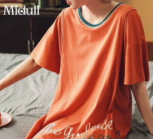 マタニティ パジャマ 半袖 授乳服 tシャツ ワンピース かわいい 夏 ラウンドネック プルオーバー 寝間着 ネグリジェ 妊婦 青 ピンク オレンジ