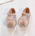 べビー フォーマル シューズ 結婚式 キラキラ キッズ 女の子 オールシーズン 可愛い ラインストーン ウサギ リボン ぺたんこ ベージュ ピンク ストラップ 歩きやすい