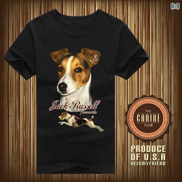 犬 プリント tシャツ 柄 半袖 ジャックラッセルテリア メンズ レディース カップル...