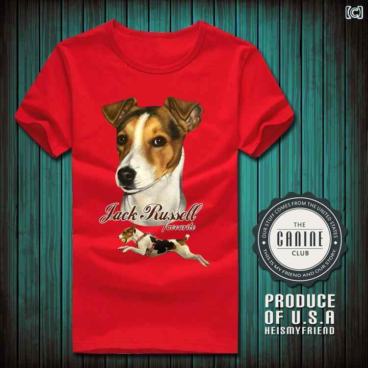 犬 プリント tシャツ 柄 半袖 ジャックラッセルテリア メンズ レディース カップル...