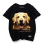 犬 プリント tシャツ ゴールデンレトリバー 柄 メンズ レディース 夏 ユニセックス カップル ラウンドネック 大きいサイズ 大人 黒 アメカジ ゆったり ルーズ 綿