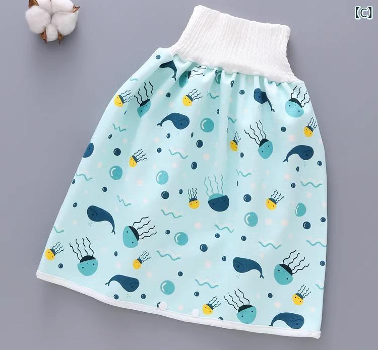 おねしょ 防水 スカート 尿もれ防止 高齢者 成人 キッズ 麻痺 通気性 寝間着 吸湿 穿きやすい 洗える 夜間 介護用品 薄手 腰巻き 生理 恐竜 動物 車