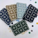 ブックカバー 文庫本サイズ おしゃれ 刺繍 イソギンチャク 家計簿 手帳 A5 6 ノート ブルー ブラウン グリーン ペンホルダー しおり紐付き