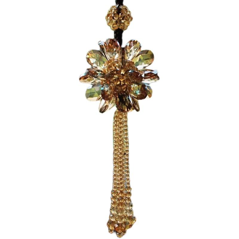 カー アクセサリー 車 装飾 ペンダント レディース クリスタル フラワー ボール インテリア オーナメン..