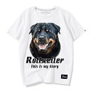 Tシャツ 犬 ロットワイラー 半袖 メンズ レディース 大人 おしゃれ カジュアル 黒 アニマル プリント 夏 ラウンドネック ルーズ ゆったり コットン トップス アメカジ 大きいサイズ カップル お揃い 愛犬 ホワイト レッド