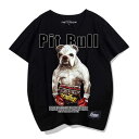 Tシャツ 犬 ピットブル 半袖 メンズ レディース 大人 かっこいい カジュアル おもしろ 黒 アニマル ボクサー プリント 夏 ラウンドネック ルーズ ゆった...