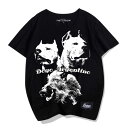 Tシャツ 犬 ドゴアルヘンティーノ 半袖 メンズ レディース 大人 黒 かっこいい カジュアル アニマル プリント 夏 ラウンドネック ルーズ ゆったり コットン トップス アメカジ 大きいサイズ カップル ペア お揃い 愛犬 レッド