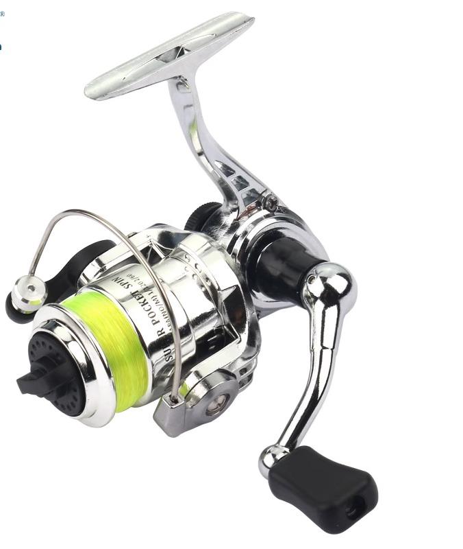 釣り リール フィッシング ミニ 超小型 ポータブル 金属 糸 ホイール ちょい投げ スピニング ルアー 左右 交換 ハンドル 軽量 竿 手動