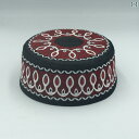 イスラム教徒 祈り 帽子 礼拝 メンズ 小さな 刺繍 フラット トップ ラウンドエッジ エスニックスタイル ワインレッド グリーン ブルー レディース 男女兼用