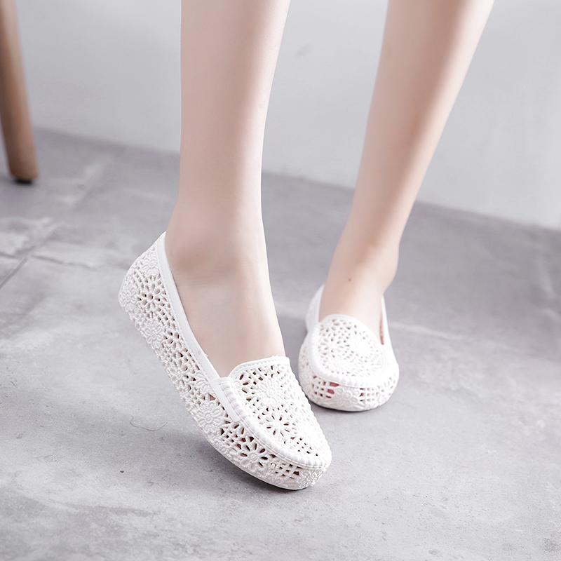 パンプス 痛くない 柔らかい 透かし 夏 サンダル レディース 通気性 快適 歩きやすい オフィス 小さめ おしゃれ 花柄 白 黒 アプリコット