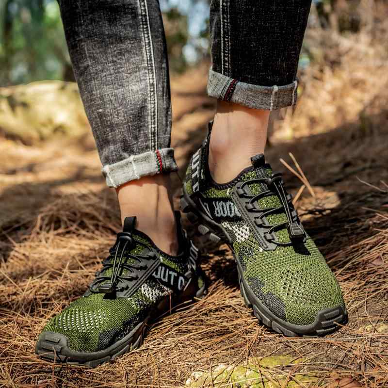 トレッキングシューズ メンズ 夏の 屋外 登山 オフロード シューズ メッシュ 通気性 ハイキングシューズ メンズシューズ機能: 通気性留め具：レースアップヒールの高さ：ローヒール（3cm未満）機会: スポーツやレジャーソール素材: ラバーアッパーインナー素材：メッシュ革素材加工：ハーフグレインアッパー素材: メッシュインソール素材: 布