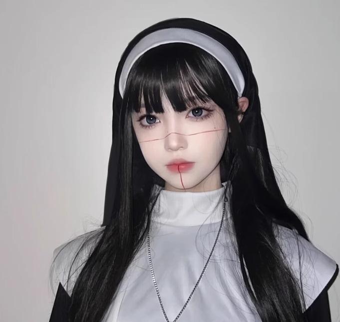 ウィッグ コスプレ ハロウィン イベント かつら フル 女性 自然 ロング ストレート 前髪あり スタイリング可 サイズ調節 通気性 快適 おしゃれ 黒 白