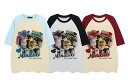 猫 おもしろ Tシャツ レディース カップル 春夏 半袖 綿 ラウンドネック ラグラン ゆったり カジュアル プリント リアル かわいい 赤 青 黒 大きいサイズ