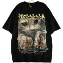 Tシャツ 猫 レディース メンズ 春夏 半袖 綿 ラウンドネック ゆったり しわになりにくい アメリカン レトロ カジュアル プリント おしゃれ 黒 大きいサイ...