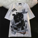 猫 Tシャツ おもしろ メンズ カップル 春夏 半袖 ラウンドネック ゆったり アメリカン レトロ ダーク カジュアル プリント リアル 白 黒 大きいサイズ