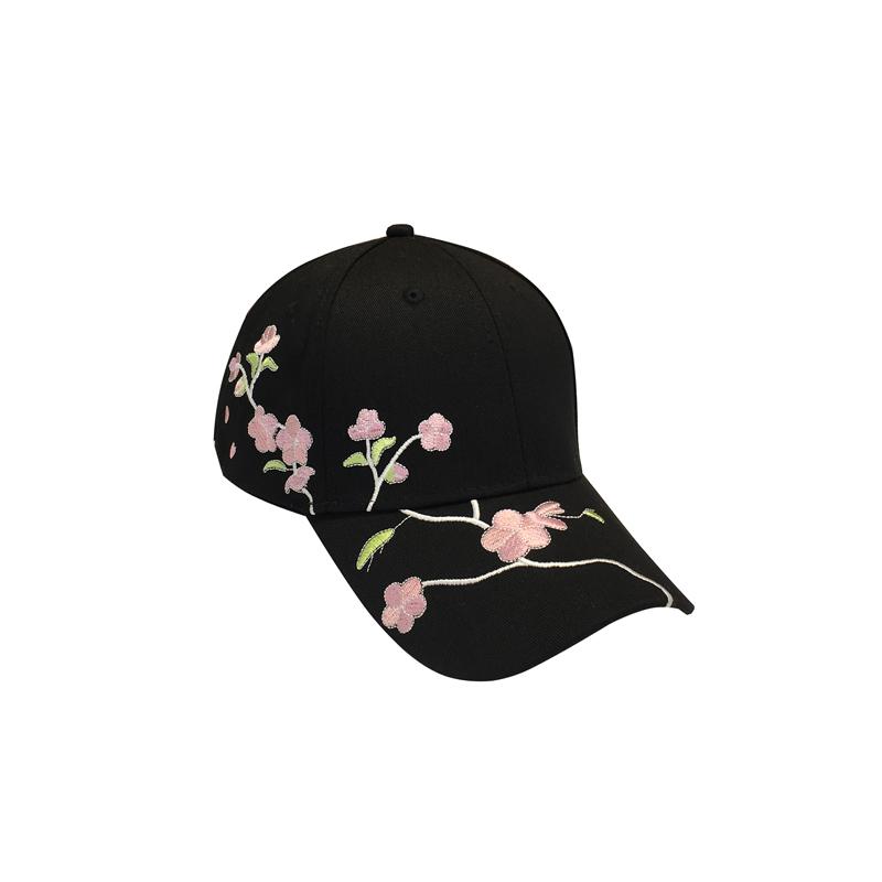 キャップ レディース おしゃれ 刺繍 夏 帽子 梅の花 韓国 レトロ エスニック 日よけ 白 黒 カジュアル ..