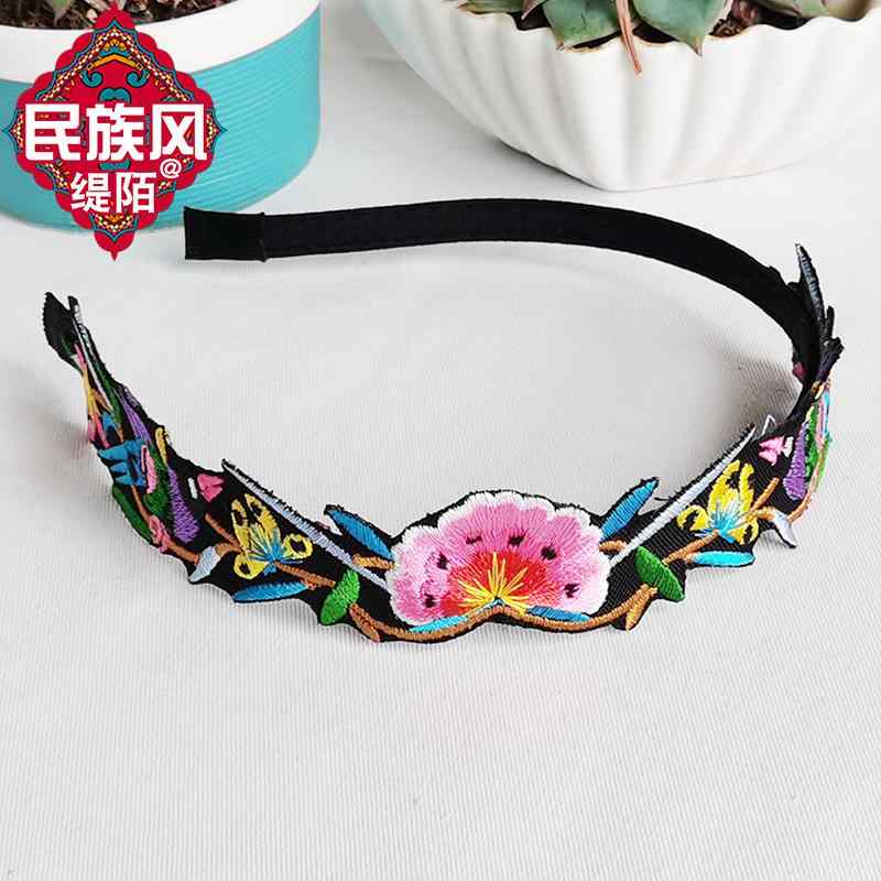 カチューシャ 大人 エスニックスタイル 刺繍 ヘア フープ レディース アクセサリー バックル クリップ ..